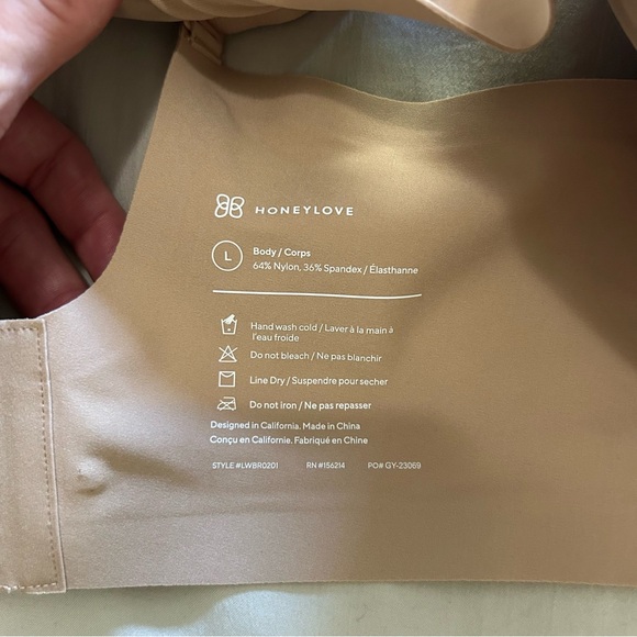 HoneyLove Silhouette Bra Nude Size Large - Picture 5 of 5